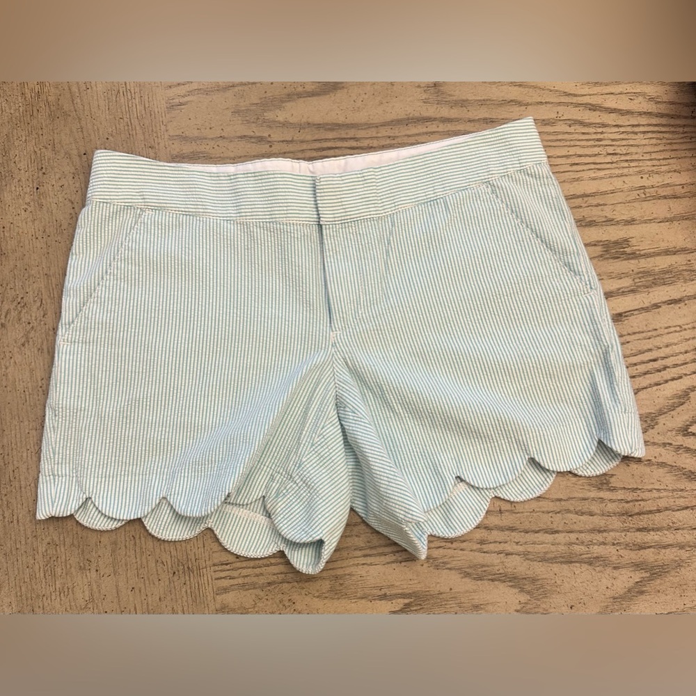 Lilly Pulitzer’s turquoise stripped buttercup shorts. Size 6
